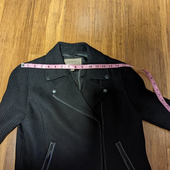 Banana Republc Factory Wool Blend Moto Bike Jacket/Coat - Picture 10 of 14